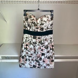 Strapless Floral Dress